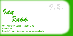 ida rapp business card